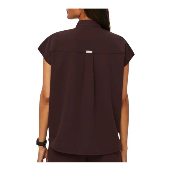 FIGS Rafaela Oversized Scrub Top in Brown Nursing Medical Workwear Women's XXL - Picture 2 of 7